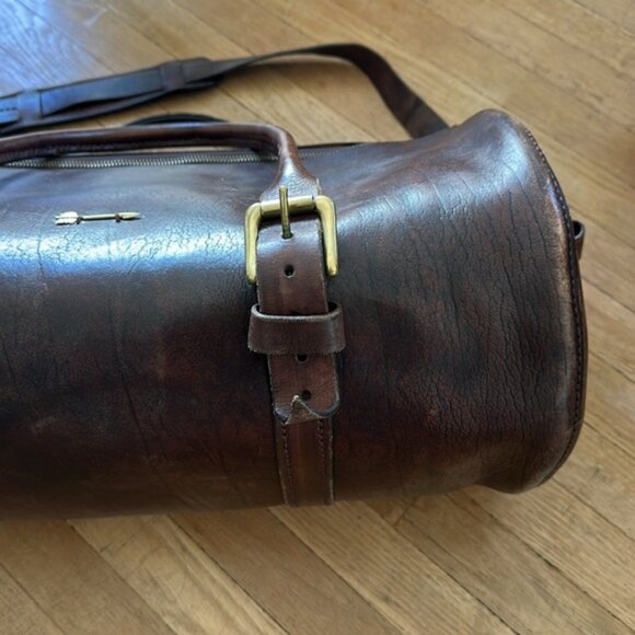 Rare Wolf and Maiden handcrafted artisan leather weekender duffle bag luggage - Picture 4 of 16